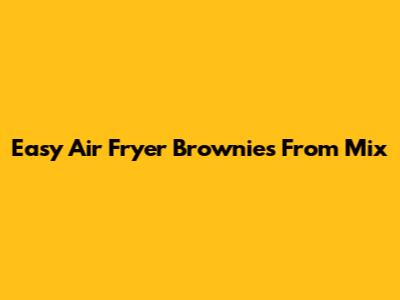 Easy Air Fryer Brownies From Mix