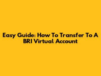 Easy Guide: How To Transfer To A BRI Virtual Account