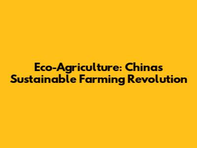 Eco-Agriculture: China's Sustainable Farming Revolution