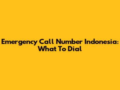 Emergency Call Number Indonesia: What To Dial