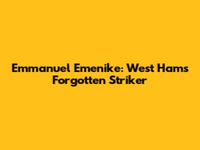 Emmanuel Emenike: West Ham's Forgotten Striker