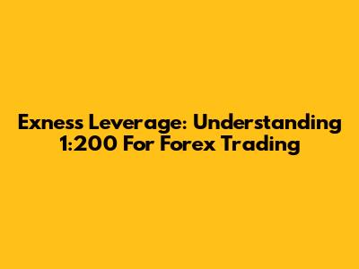 Exness Leverage: Understanding 1:200 For Forex Trading