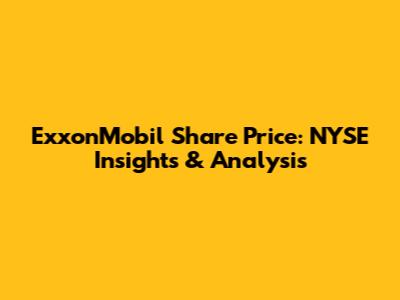 ExxonMobil Share Price: NYSE Insights & Analysis