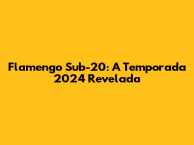Flamengo Sub-20: A Temporada 2024 Revelada