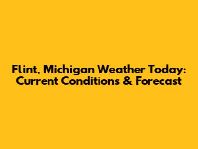 Flint, Michigan Weather Today: Current Conditions & Forecast