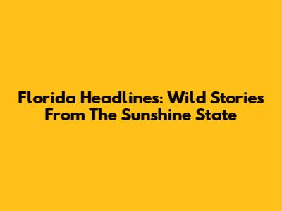 Florida Headlines: Wild Stories From The Sunshine State