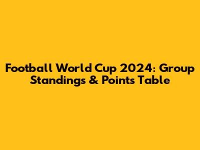Football World Cup 2024: Group Standings & Points Table