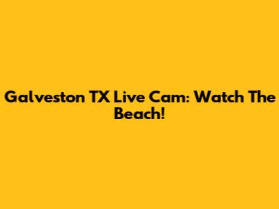 Galveston TX Live Cam: Watch The Beach!