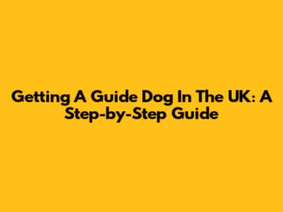 Getting A Guide Dog In The UK: A Step-by-Step Guide