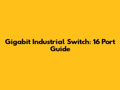 Gigabit Industrial Switch: 16 Port Guide