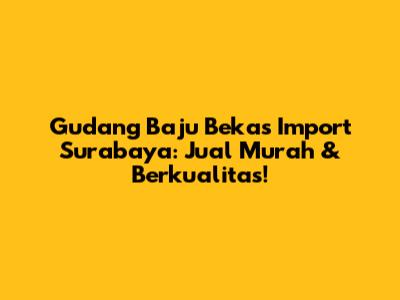 Gudang Baju Bekas Import Surabaya: Jual Murah & Berkualitas!