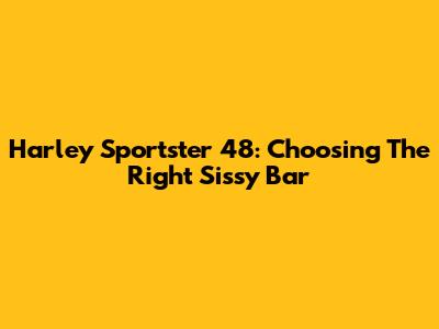 Harley Sportster 48: Choosing The Right Sissy Bar