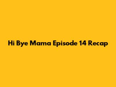 Hi Bye Mama Episode 14 Recap