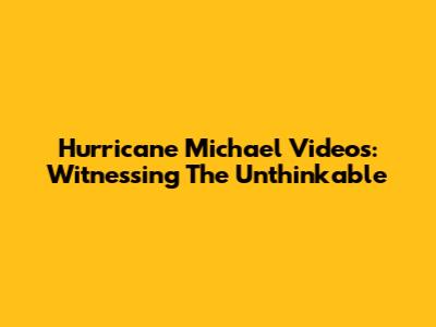 Hurricane Michael Videos: Witnessing The Unthinkable