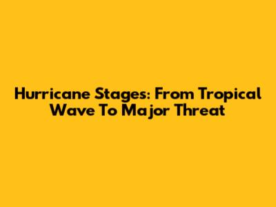 Hurricane Stages: From Tropical Wave To Major Threat