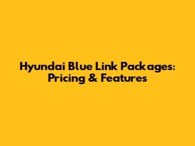 Hyundai Blue Link Packages: Pricing & Features