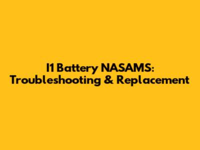 I1 Battery NASAMS: Troubleshooting & Replacement