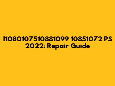 I1080107510881099 10851072 PS 2022: Repair Guide