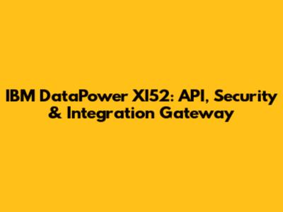 IBM DataPower XI52: API, Security & Integration Gateway
