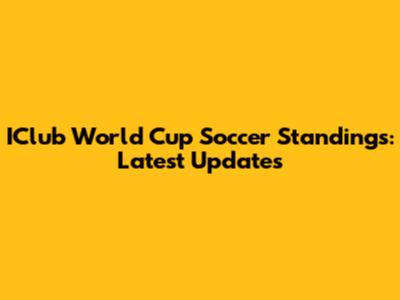 IClub World Cup Soccer Standings: Latest Updates