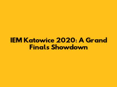 IEM Katowice 2020: A Grand Finals Showdown