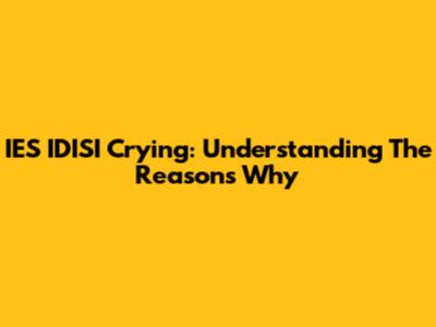 IES IDISI Crying: Understanding The Reasons Why