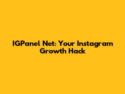 IGPanel Net: Your Instagram Growth Hack