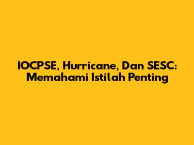 IOCPSE, Hurricane, Dan SESC: Memahami Istilah Penting
