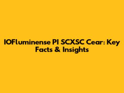 IOFluminense PI SCXSC Cear: Key Facts & Insights
