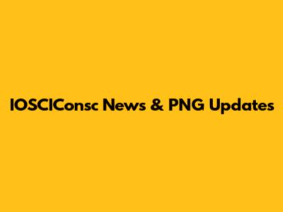 IOSCIConsc News & PNG Updates