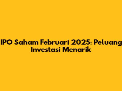 IPO Saham Februari 2025: Peluang Investasi Menarik