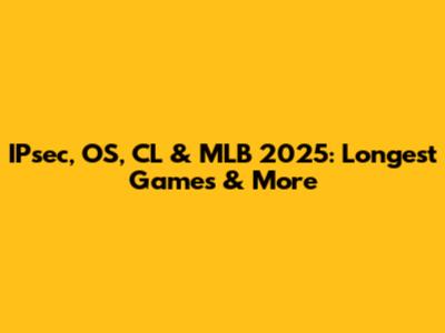 IPsec, OS, CL & MLB 2025: Longest Games & More
