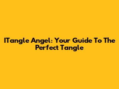 ITangle Angel: Your Guide To The Perfect Tangle