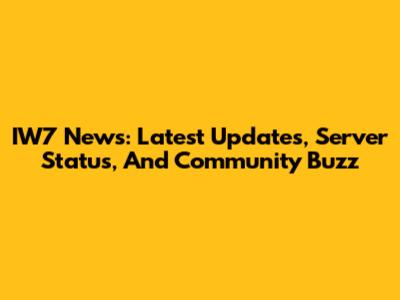 IW7 News: Latest Updates, Server Status, And Community Buzz