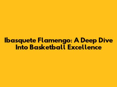 Ibasquete Flamengo: A Deep Dive Into Basketball Excellence