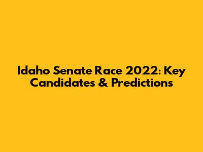 Idaho Senate Race 2022: Key Candidates & Predictions