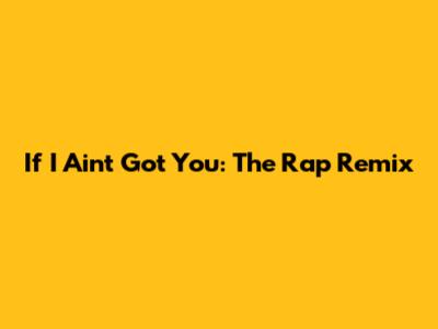 If I Ain't Got You: The Rap Remix