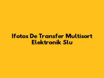 Ifotos De Transfer Multisort Elektronik Slu