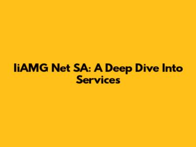 IiAMG Net SA: A Deep Dive Into Services