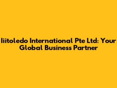 Iiitoledo International Pte Ltd: Your Global Business Partner