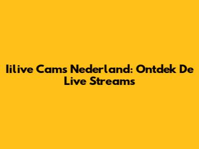 Iilive Cams Nederland: Ontdek De Live Streams