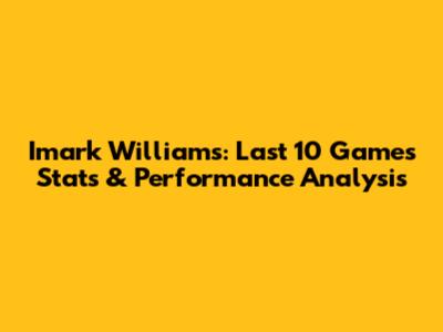 Imark Williams: Last 10 Games Stats & Performance Analysis