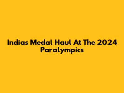 India's Medal Haul At The 2024 Paralympics