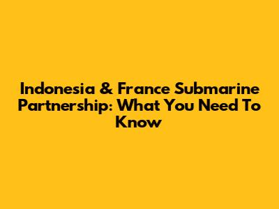 Indonesia & France Submarine Partnership: What You Need To Know