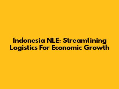 Indonesia NLE: Streamlining Logistics For Economic Growth