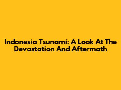 Indonesia Tsunami: A Look At The Devastation And Aftermath