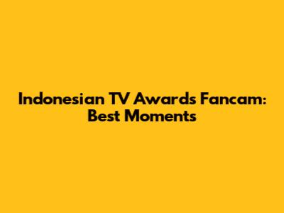 Indonesian TV Awards Fancam: Best Moments
