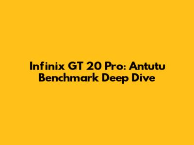 Infinix GT 20 Pro: Antutu Benchmark Deep Dive