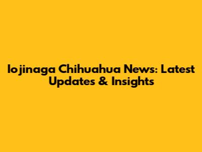 Iojinaga Chihuahua News: Latest Updates & Insights