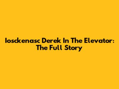Iosckenasc Derek In The Elevator: The Full Story